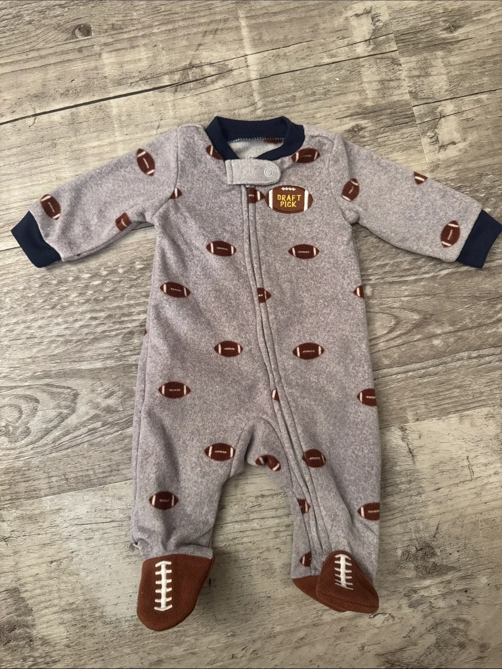 Newborn Fleece Football Onesie